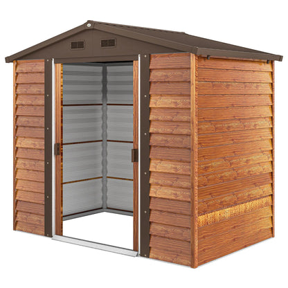 Nancy's Galluzzo Opbergschuur - Tuinschuur - Bruin - Staal - ± 150 x 235 x 175/210 cm