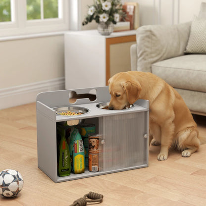 Nancy's Pescaglia Voerbak - Hondenbak - Drinkbak - Hondenvoerbak - Grijs - ± 60 x 30 x 45 cm