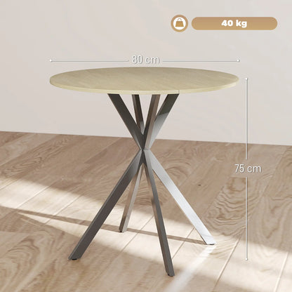 Nancy's Lavello Ronde Eettafel - Eiken / Zwart - Ø80 x 75H cm