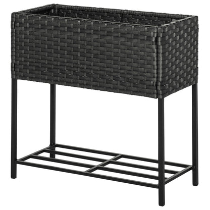 Nancy's Tuckahoe Plantenbak - Verhoogd Bloembed - Tuinbed - Rotan - ± 70 x 30 x 70 cm