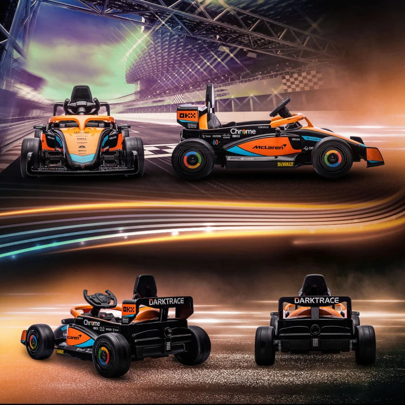 Nancy's Laurens Elektrische Kinderauto - MC Laren Formule 1 Auto voor Kinderen - Kindervoertuig - Muziek / Claxon - Oranje