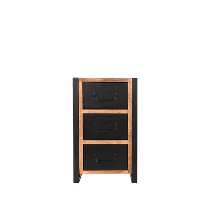 LABEL51 Opbergkast Brussels - Rough Mangohout | Zwart Metaal - 45x30x75 cm