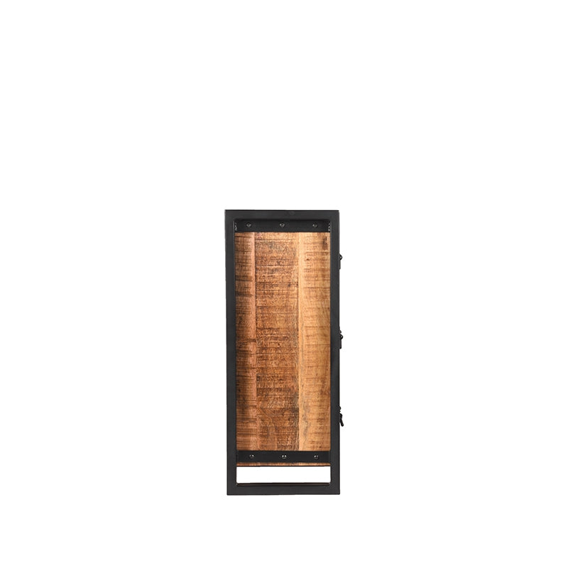 LABEL51 Opbergkast Brussels - Rough Mangohout | Zwart Metaal - 45x30x75 cm