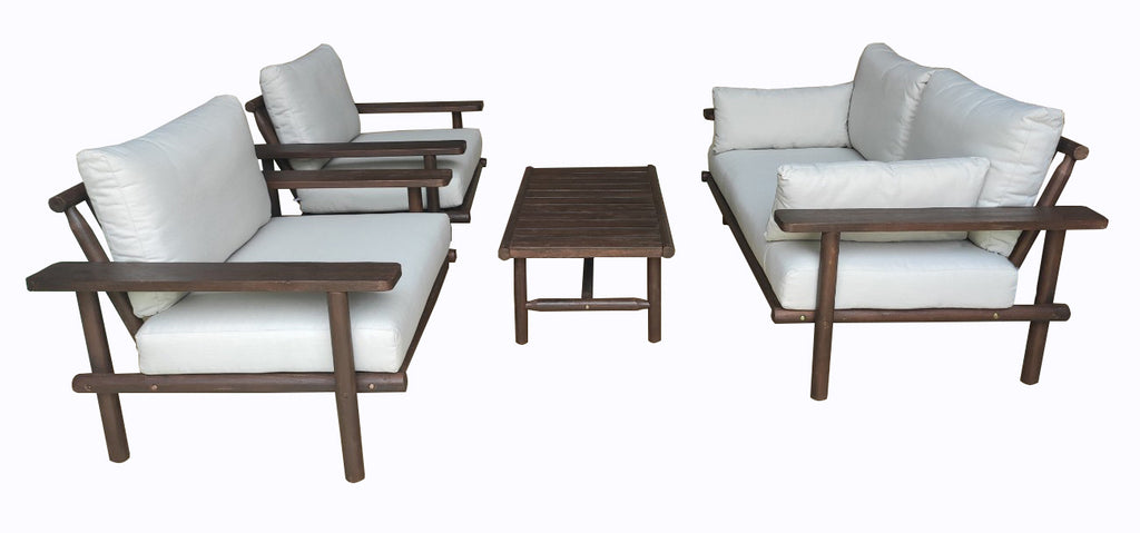 Nancy's Laruna Lounge Set - 4-delige Tuinset - Loungeset - Acacia - Wit