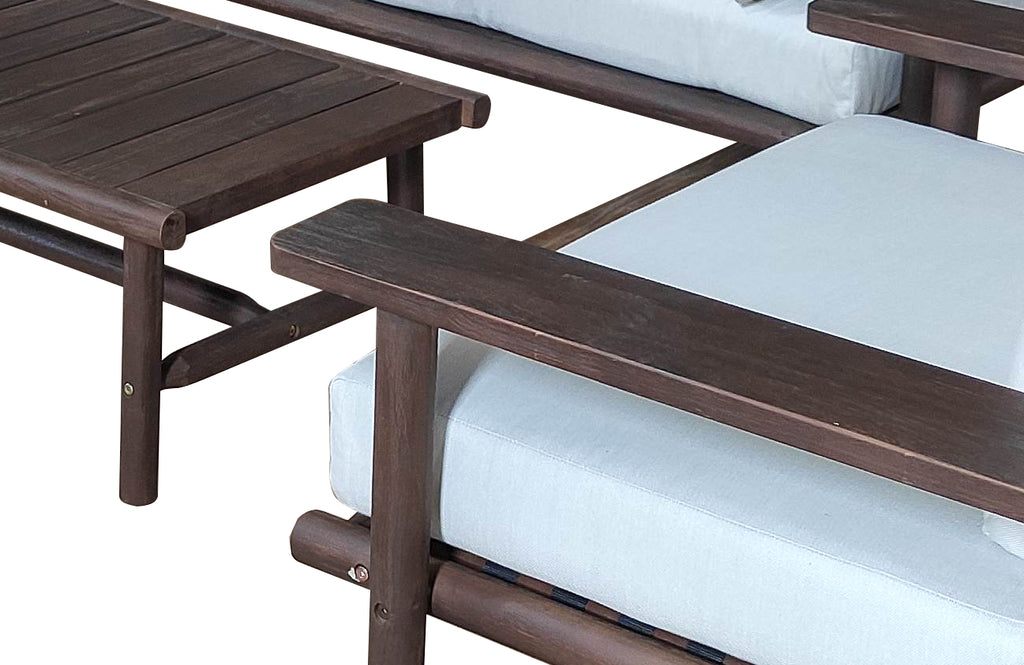 Nancy's Laruna Lounge Set - 4-delige Tuinset - Loungeset - Acacia - Wit