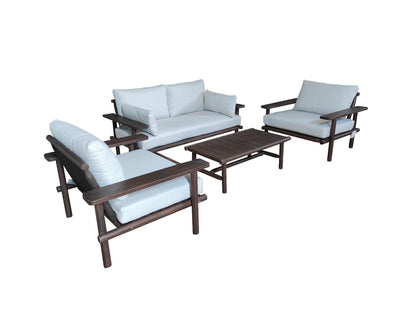Nancy's Laruna Lounge Set - 4-delige Tuinset - Loungeset - Acacia - Wit