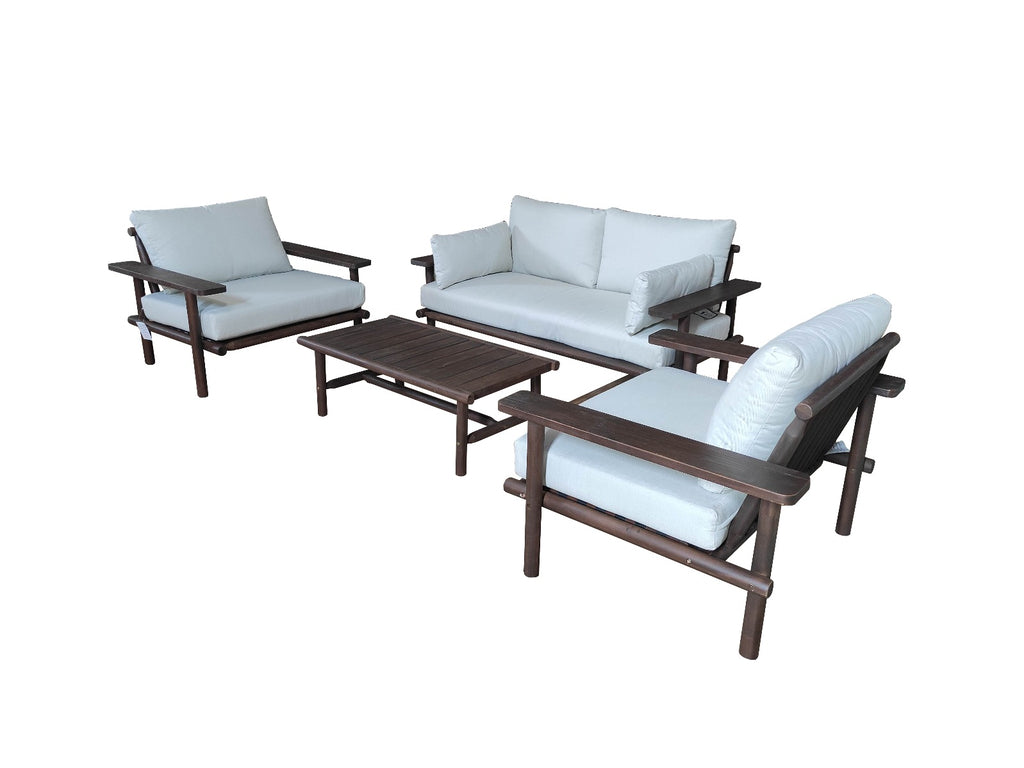 Nancy's Laruna Lounge Set - 4-delige Tuinset - Loungeset - Acacia - Wit