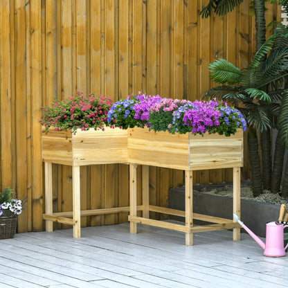 Nancy's Ourense Planter - Flower Box - Raised Flower Bed - Garden Bed - Pine Wood - ± 120 x 90 x 80 cm