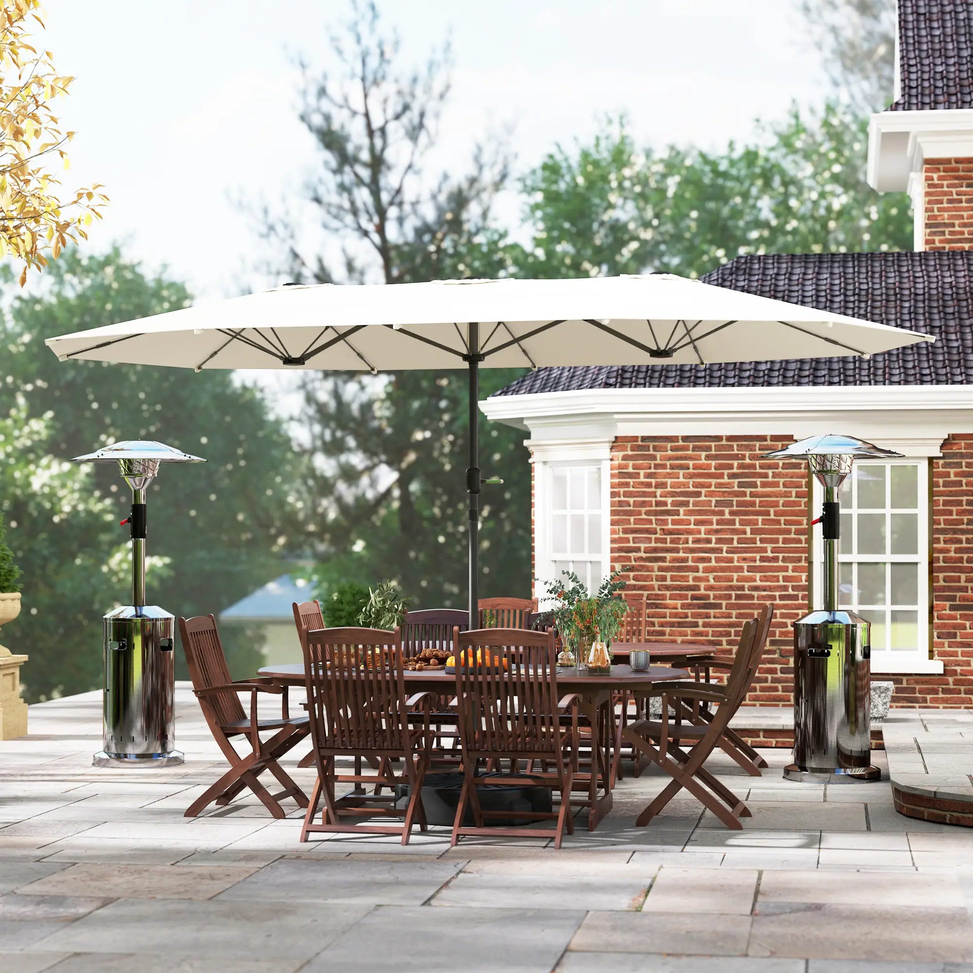 Nancy's Ciconicco Parasol - Tuinparasol - UV-bescherming - Beige - ± 435 x 260 cm