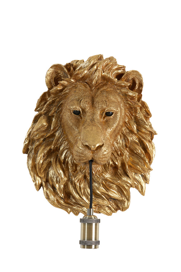 Nancy's Gradil Wandlamp Leeuw - Antiek Brons - ± 30 x 20 x 40 cm