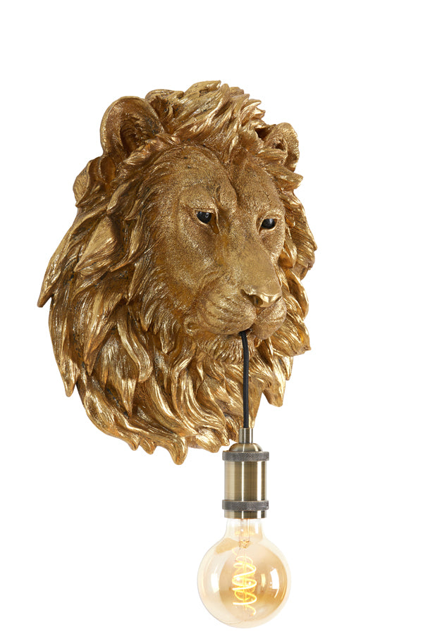 Nancy's Gradil Wandlamp Leeuw - Antiek Brons - ± 30 x 20 x 40 cm