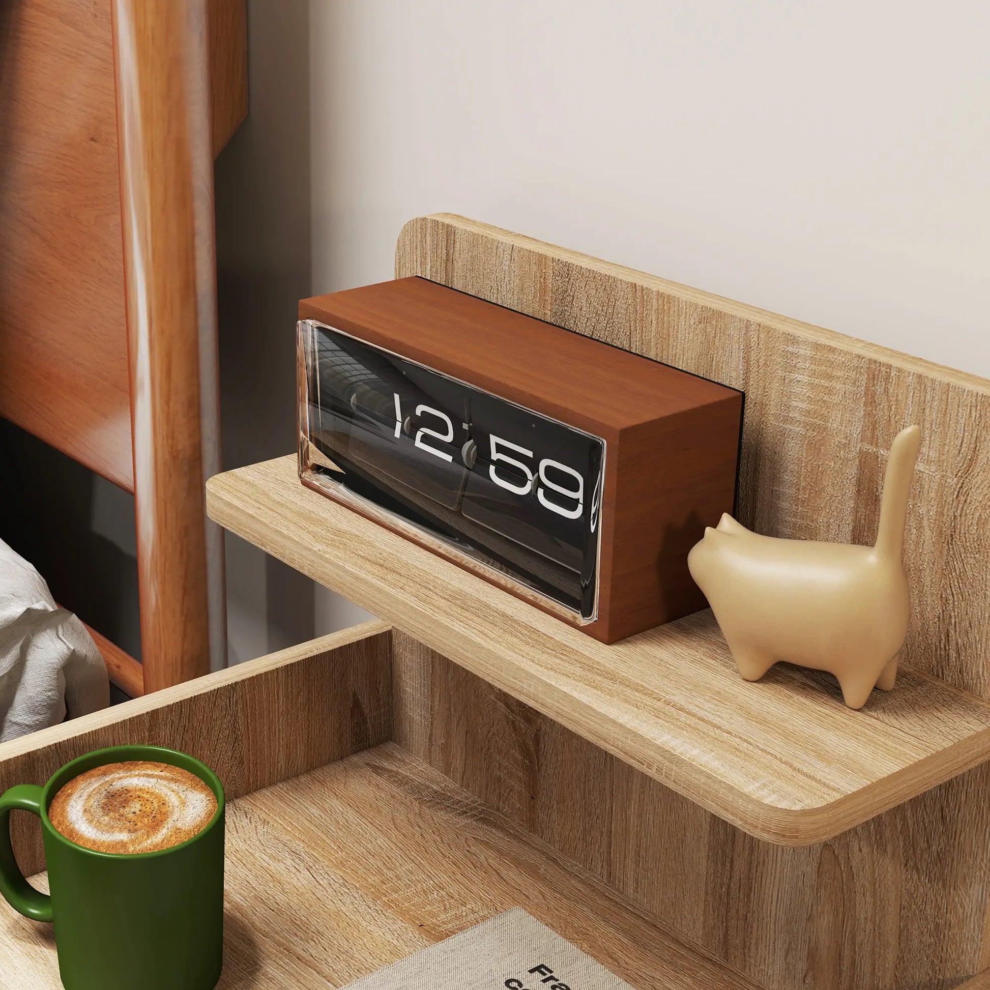 Nancy's Fiesso Nachtkastje - Bijzettafeltje - Hout - ± 40 x 35 x 65 cm