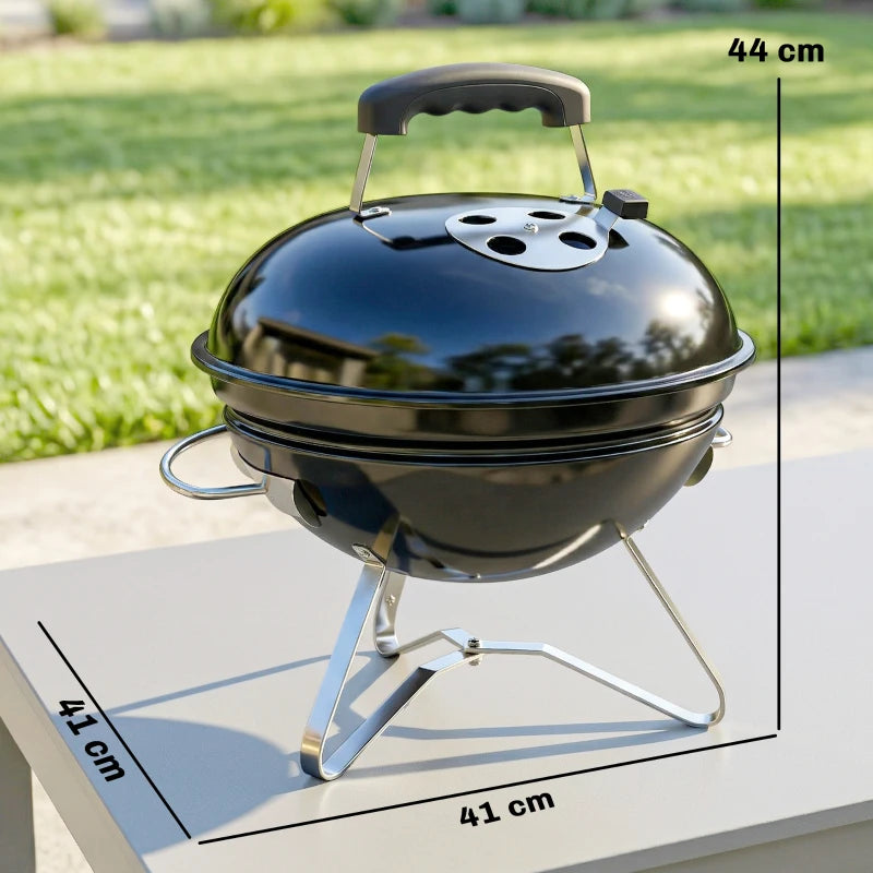Nancy's Scorzè Kogelbarbecue - Houtskoolbarbecue - Robuust - Weerbestendig - Draagbaar - Zwart