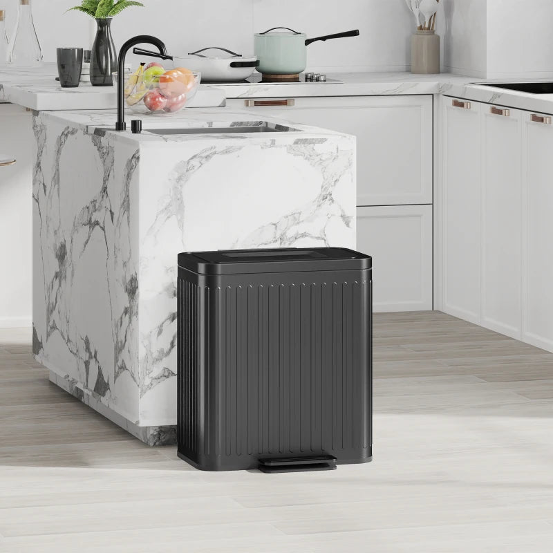 Nancy's Rosta Afvalscheidings prullenbak - Afvalbak - Pedaalemmer - Zwart - 2 x 20 L