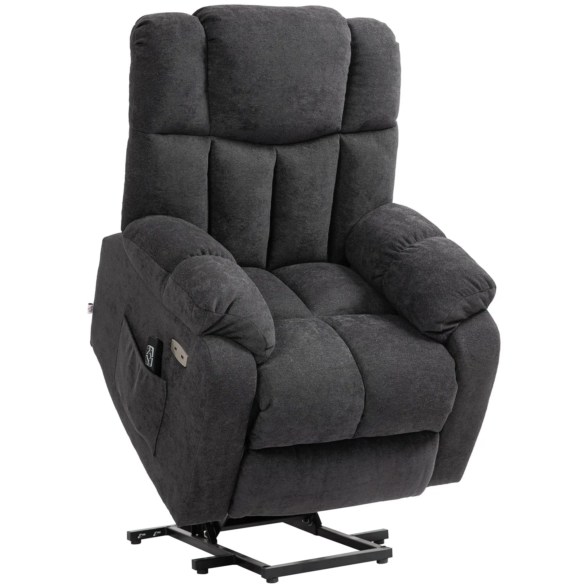 Nancy's Arcozelo Sta op stoel - Opsta stoel - Fauteuil - Relaxstoel - Zwart - Imitatielinnen
