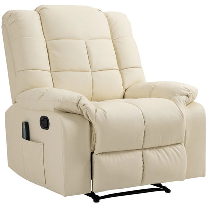 Nancy's Alfero Massagestoel - Relaxstoel - Relaxfauteuil - Met Afstandsbediening - Verstelbare Rugleuning - Créme - Kunstleer