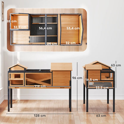 Nancy's Penzale Dierenverblijf - Schilpaddenhuis - Schilpaddenren - Dennenhout - ± 130 x 65 x 95 cm