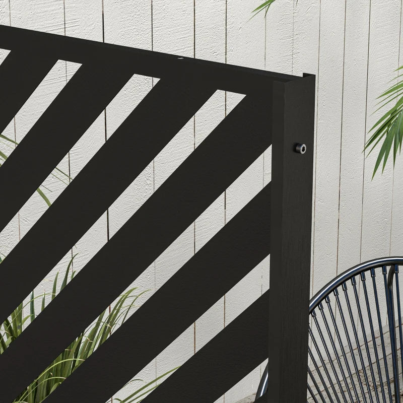 Nancy's Sciacca Privacyscherm - Tuinscherm - Tuinafscheiding - Tuinwand - Zwart - Staal - ± 120 x 45 x 200 cm