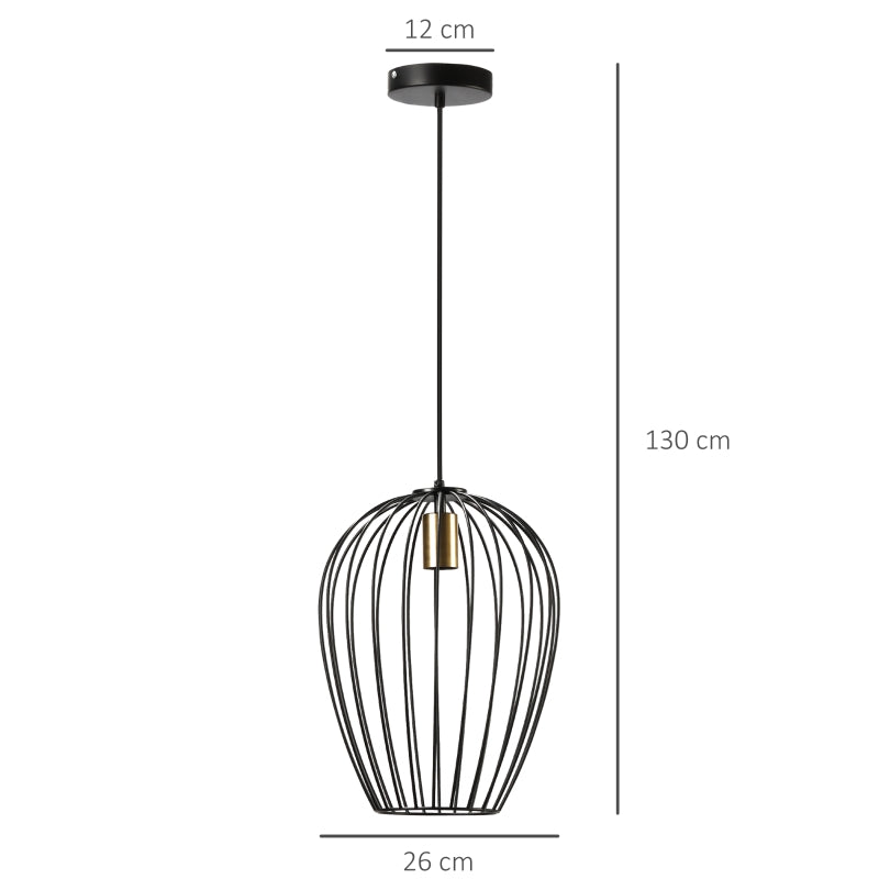 Lampe suspendue Nancy's Blackall au design industriel, réglable en hauteur, 26 cm x 26 cm x 130 cm, noire