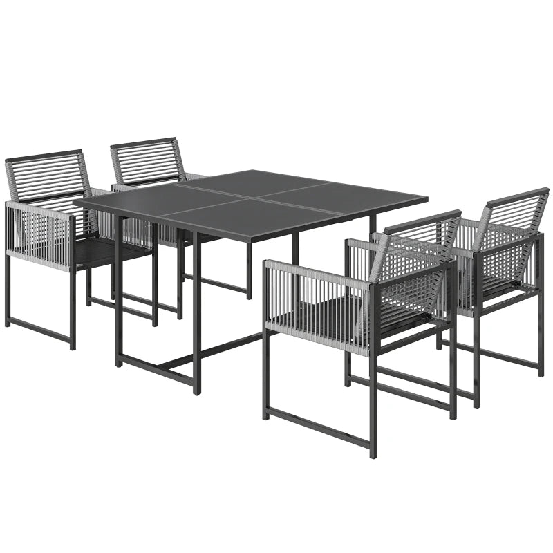 Nancy's Sirmione Tuinset - Tuinmeubelset - Eettafelset voor Buiten - Grijs - Staal