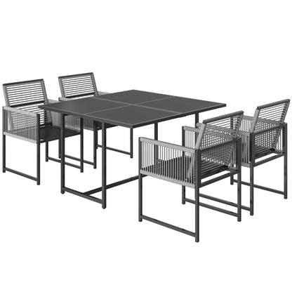 Nancy's Sirmione Tuinset - Tuinmeubelset - Eettafelset voor Buiten - Grijs - Staal
