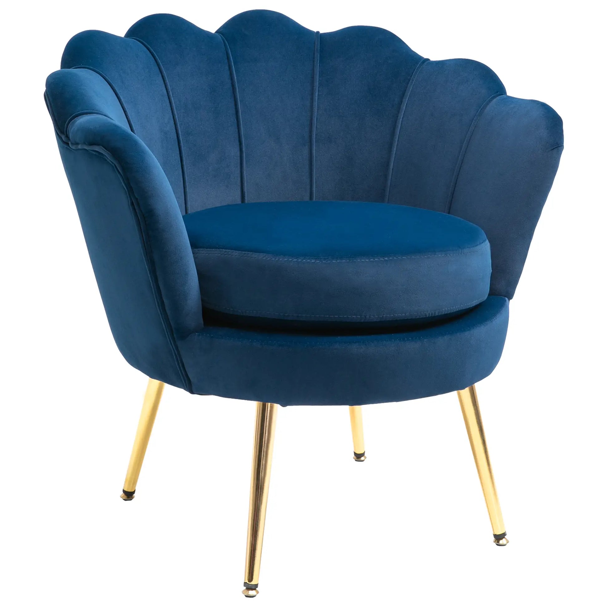 Nancy's Cunevo Fauteuil - Loungestoel - Relaxstoel - Blauw / Goud - Fluweel
