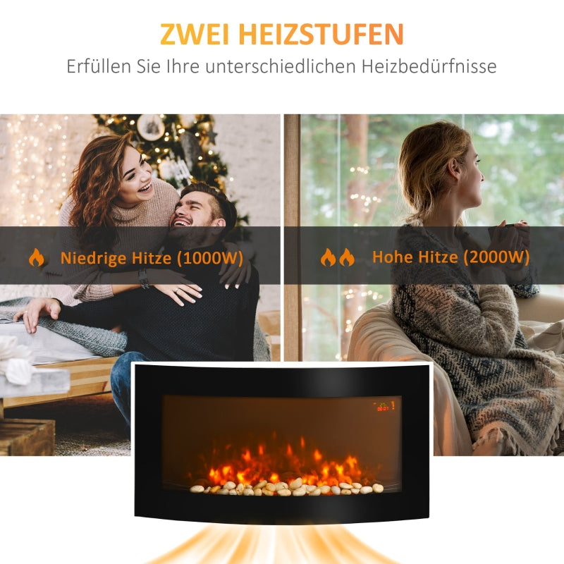 Nancy's Bigadon Elektrische inbouwhaard - Elektrische wandkachel zwart