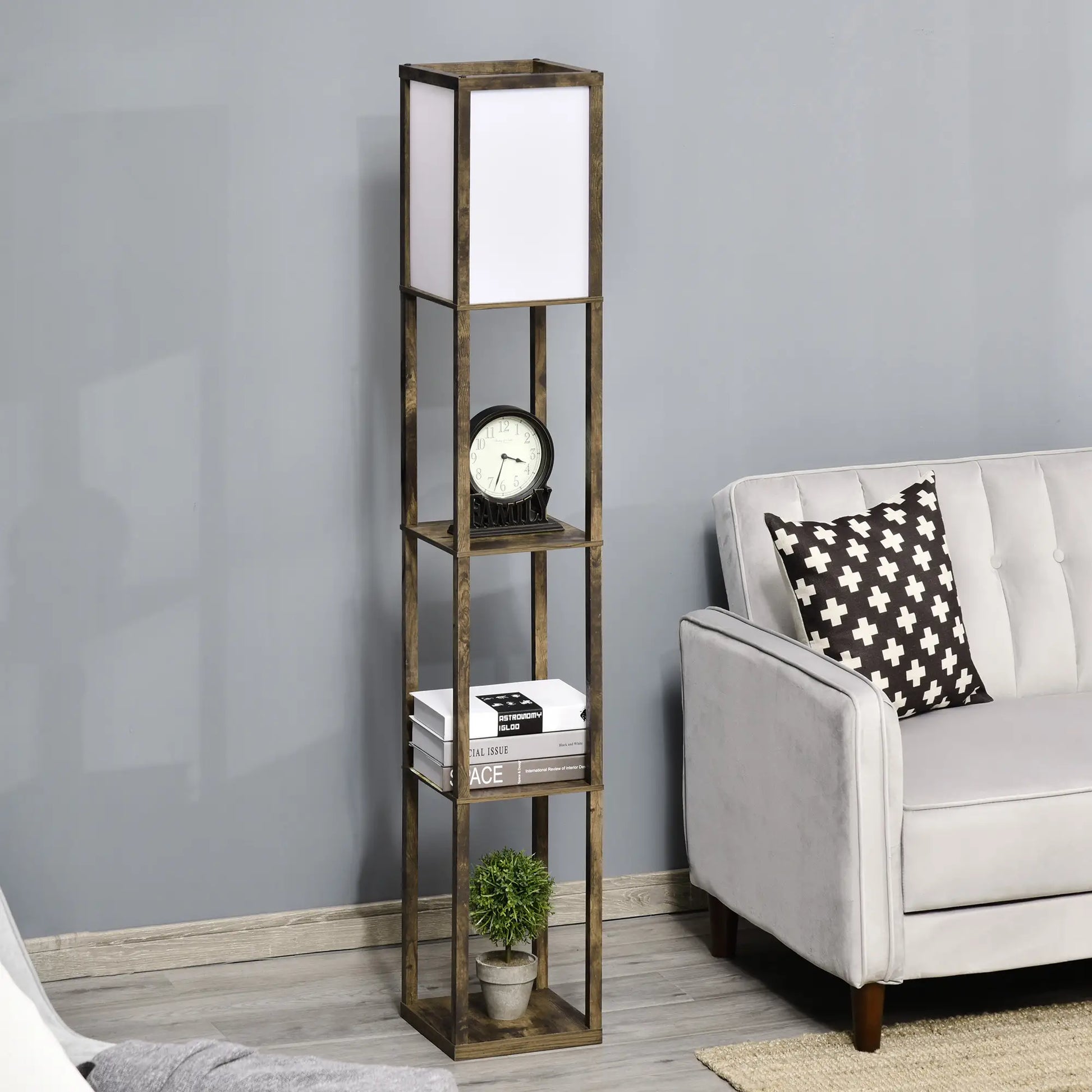 Nancy's Diano Vloerlamp - Staande Lamp - Bruin / Wit
