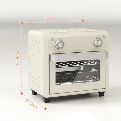 Nancy's Muxagata Heteluchtoven - Grilloven - Bakoven - Timer - Touchscreen - 1000W - Crèmewit