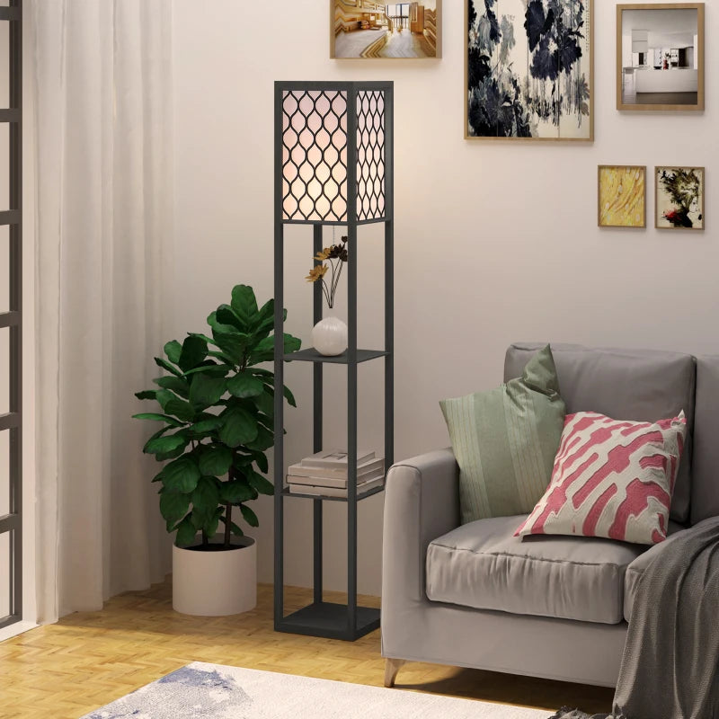 Nancy's Monto Vloerlamp - Staande lamp - Met Opbergruimte - Zwart - 160 cm hoog