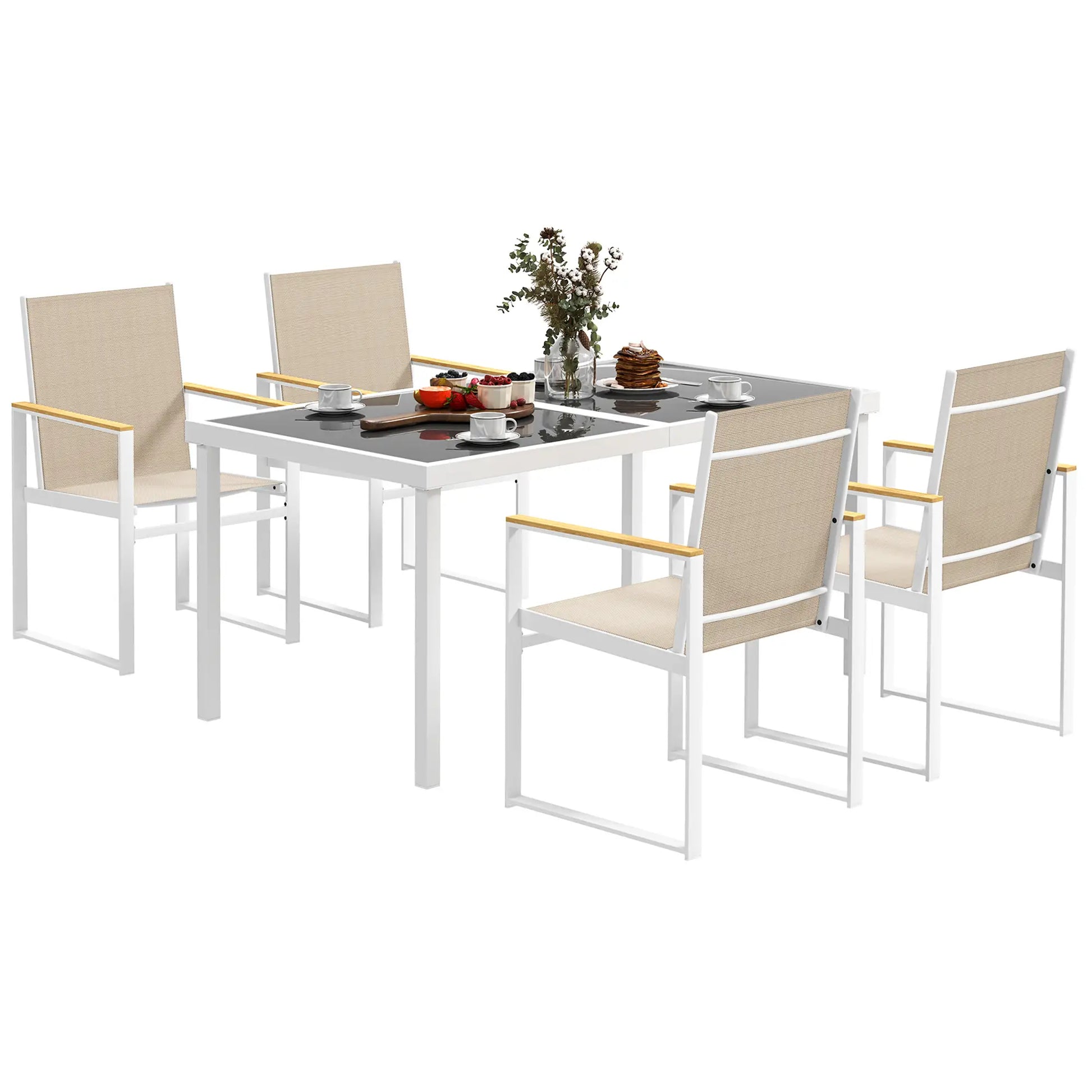 Nancy's Chavães Tuinset - Diningset voor Buiten - Tuinstoelen - Tuintafel
