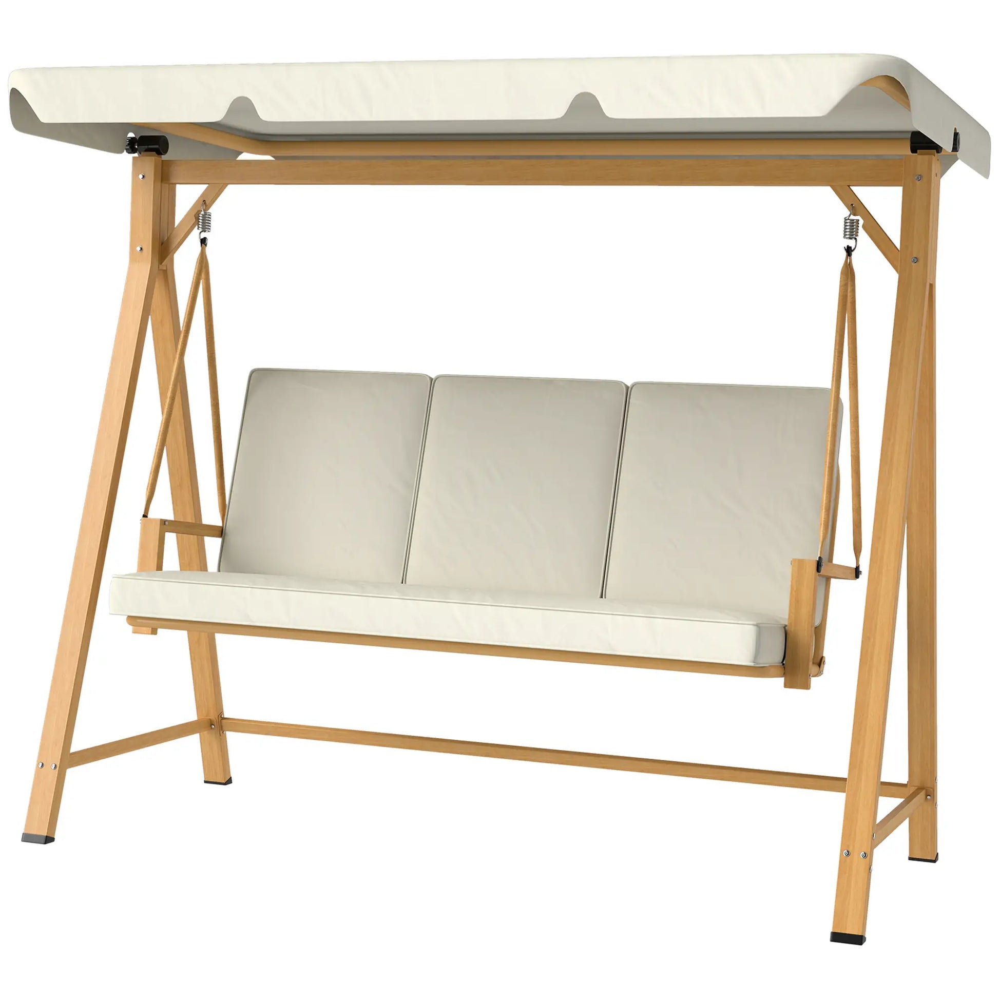 Nancy's Gavi Schommelbank - Hollywoodschommel - Tuinschommel - Beige - ± 200 x 120 x 170 cm