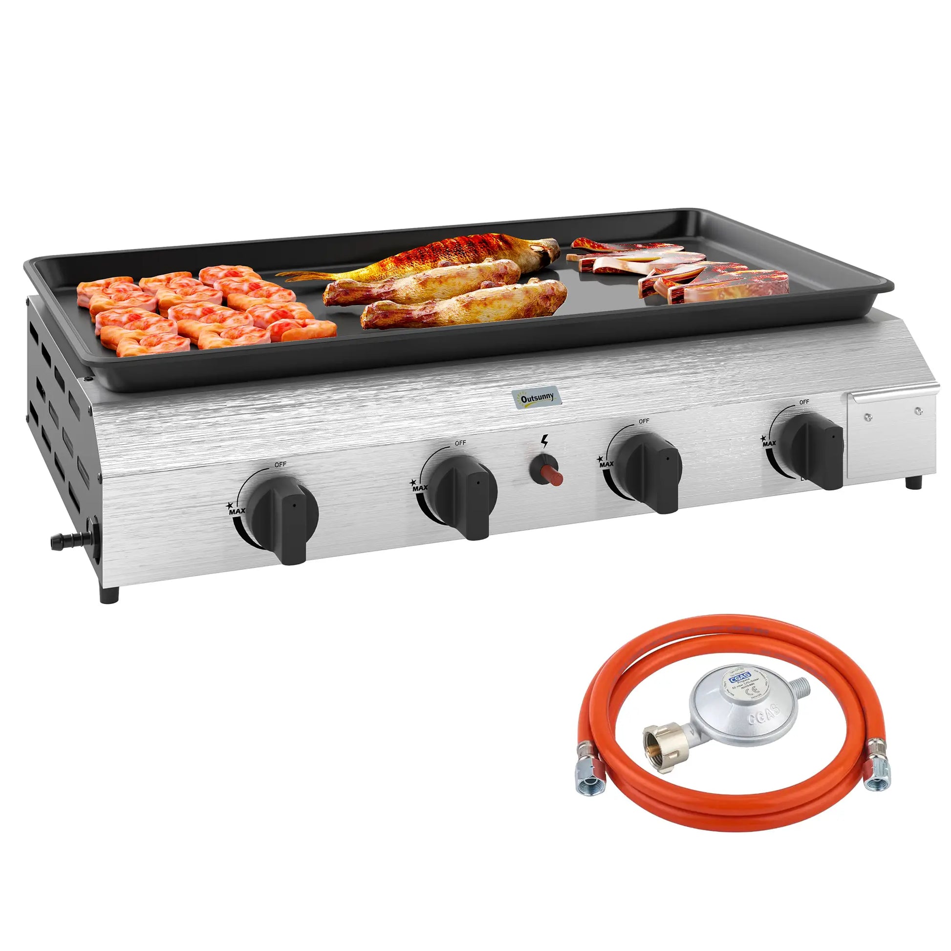 Nancy's Covigliaio Gasbarbecue - BBQ - Compact Formaat - Zilver / Zwart