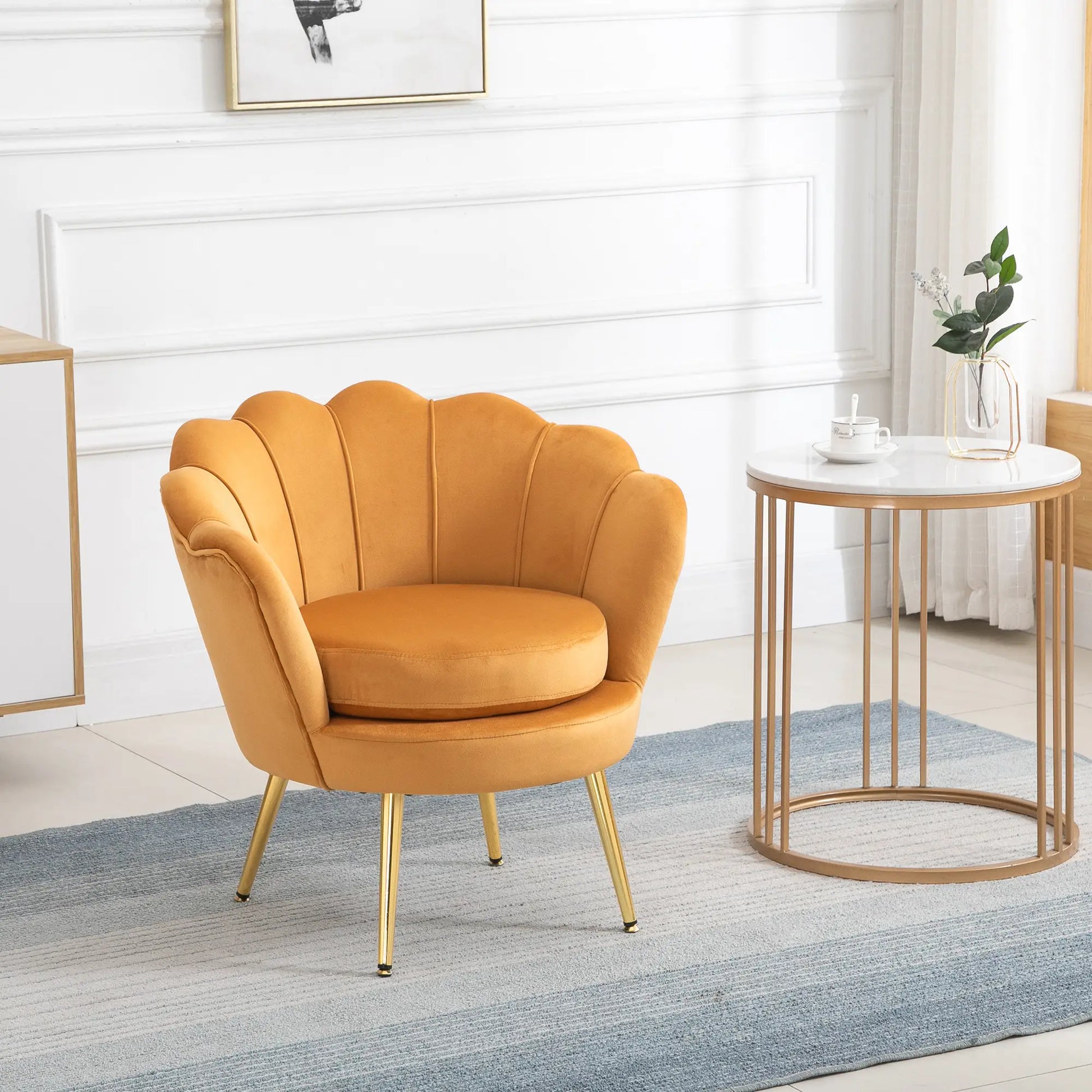 Nancy's Cunevo Fauteuil - Loungestoel - Relaxstoel - Geel / Goud - Fluweel