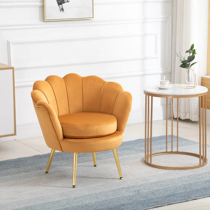 Nancy's Cunevo Fauteuil - Loungestoel - Relaxstoel - Geel / Goud - Fluweel