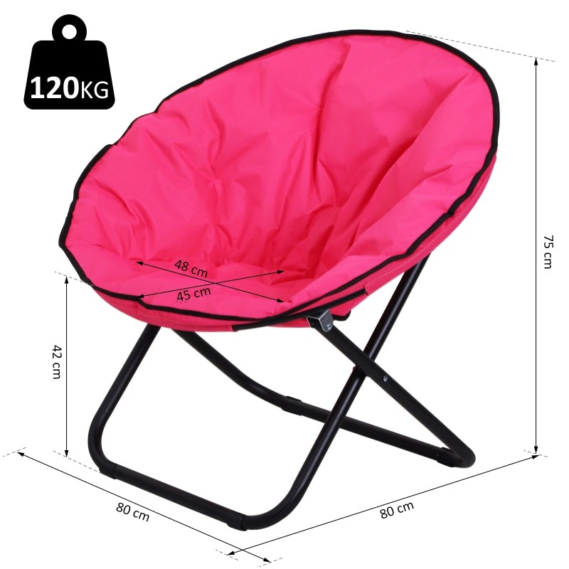 Nancy's Southgate Klapstoel - Campingstoel - Tuinstoel - Kuipstoel - Opvouwbaar - Rond -Roze - 80 x 80 x 75 cm