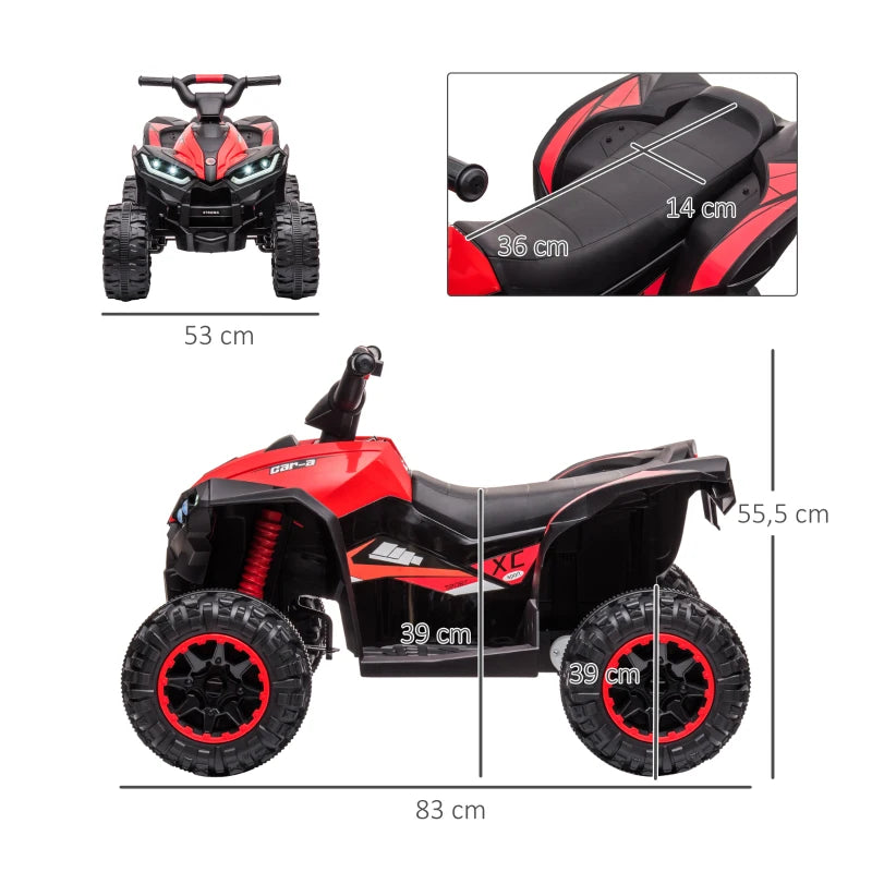 Nancy's Xavi Elektrische Quad voor Kinderen - Kinderquad - Kinderquadbike - Muziek / Licht - Rood / Zwart