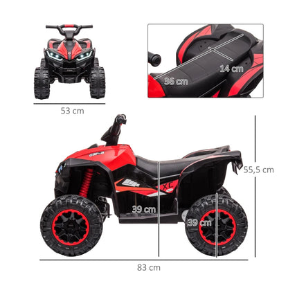 Nancy's Xavi Elektrische Quad voor Kinderen - Kinderquad - Kinderquadbike - Muziek / Licht - Rood / Zwart
