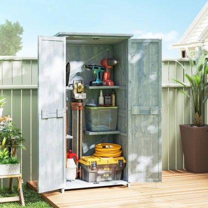 Nancy's Robilante Tuinkast - Buitenkast - Grijs - Vurenhout - ± 85 x 55 x 170 cm