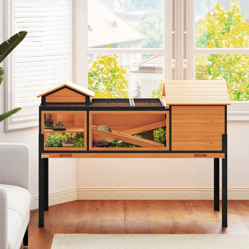 Nancy's Penzale Dierenverblijf - Schilpaddenhuis - Schilpaddenren - Dennenhout - ± 130 x 65 x 95 cm