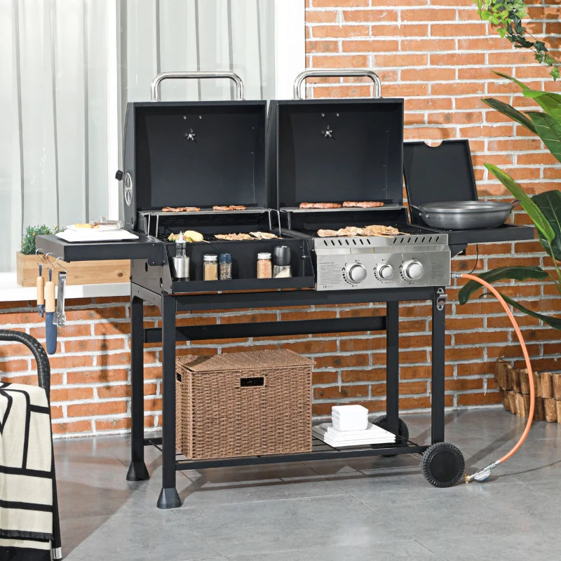 Nancy's Lourenco Barbecue - BBQ - Grill - Gas Barbecue - Houtskool - Gasgrill - Staal - Zwart