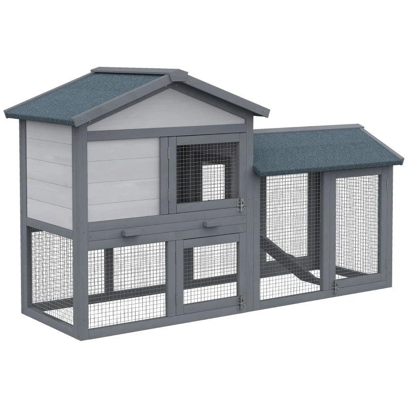 Nancy's Arkell Rabbit Cage - Gris, Blanc - Sapin, Métal, Feutre Bitume - 57,87 cm x 21,25 cm x 33,07 cm