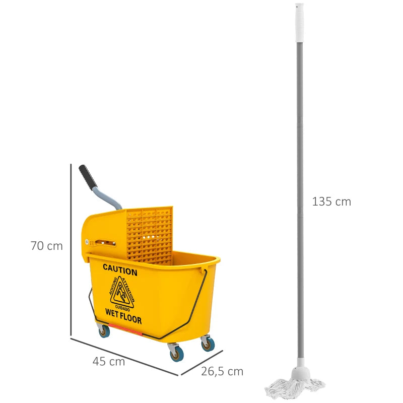 Nancy's Murlo Schoonmaakwagen - Schoonmaakkar - Schoonmaakemmer - Geel - 20 Liter