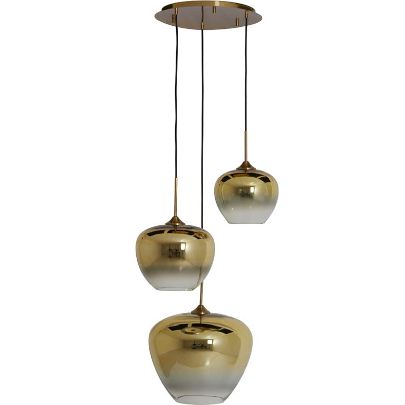 Nancy's Cadafais Hanglamp met 3 Lampen - Verlichting - Glas - Goud - 40 x 160 cm