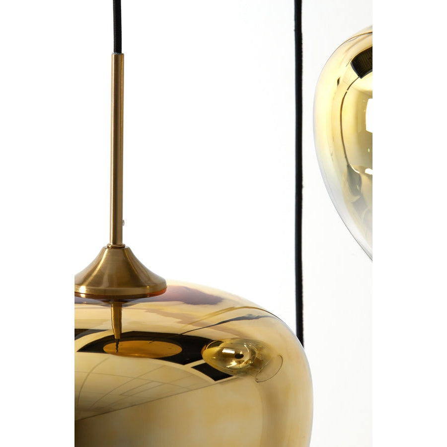 Nancy's Cadafais Hanglamp met 3 Lampen - Verlichting - Glas - Goud - 40 x 160 cm