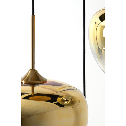 Nancy's Cadafais Hanglamp met 3 Lampen - Verlichting - Glas - Goud - 40 x 160 cm