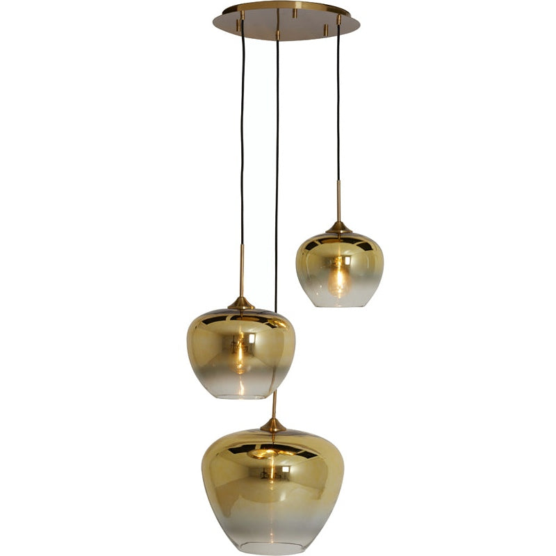 Nancy's Cadafais Hanglamp met 3 Lampen - Verlichting - Glas - Goud - 40 x 160 cm
