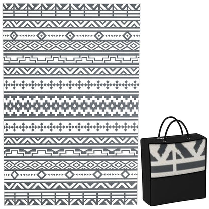 Nancy's Lamelas Buitenkleed - Tuinkleed - Buiten Vloerkleed - Buiten Tapijt - Dubbelzijdig - Grijs / Wit - ± 180 x 275 cm