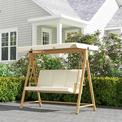 Nancy's Gavi Schommelbank - Hollywoodschommel - Tuinschommel - Beige - ± 200 x 120 x 170 cm