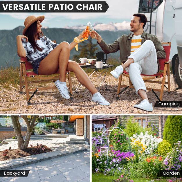 Nancy's Vilares Campingstoel - Kampeerstoel - Strandstoel - Opvouwbaar - Rood